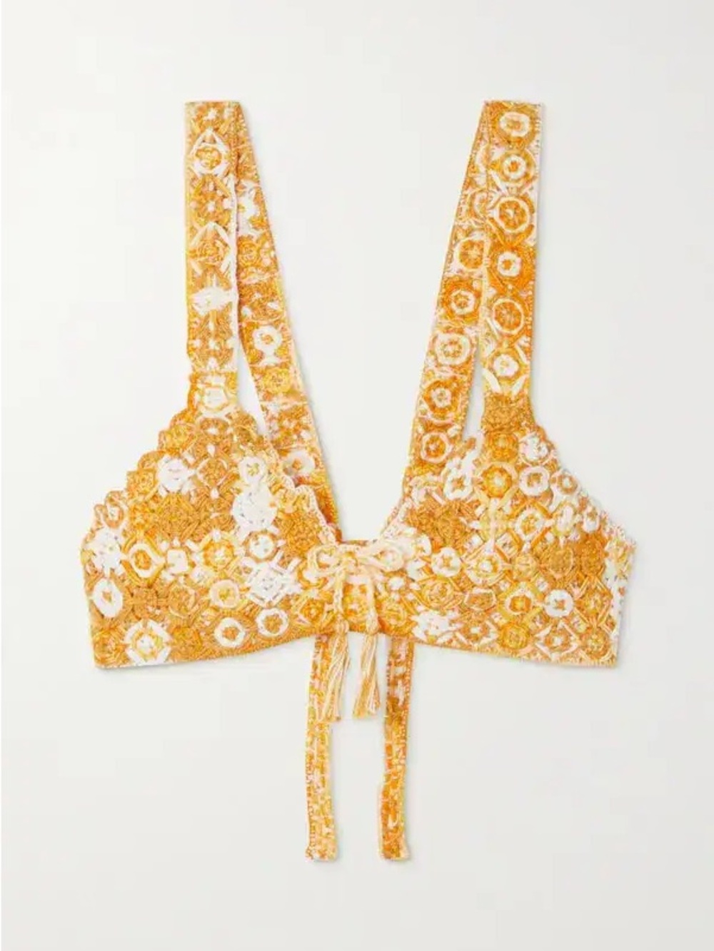 Miguelina Aline cropped crocheted cotton bralette